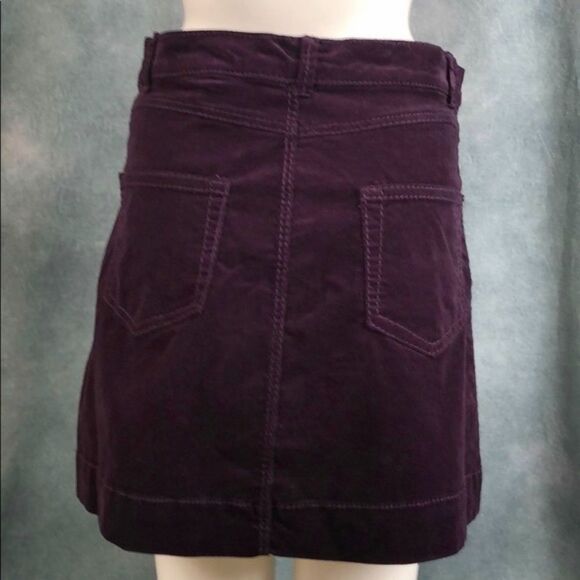 Chelsea & Violet Stretch Corduroy Eggplant Aurora Borealis Mini Skirt Medium - Picture 4 of 6